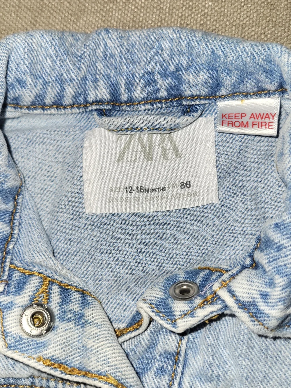 Zara Light Wash Kids Denim Jacket - Classic Jean Jacket, 100% Cotton